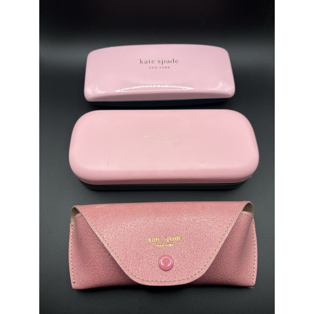 LOT of 3 Glasses Sunglass Case Kate Spade Pink Green Pink Hard Clamshell Pouch